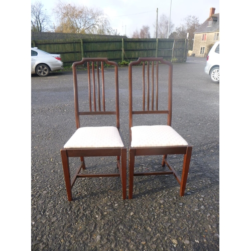 116 - 2 x Upholstered Mahogany Dining Chairs