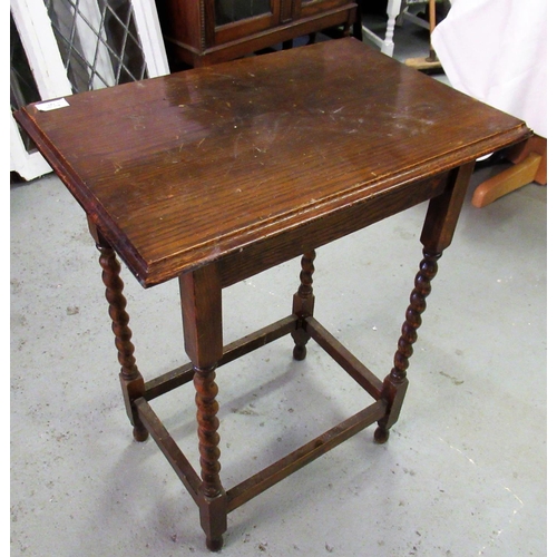 121 - Oak Occasional Table on Barley Twist Legs