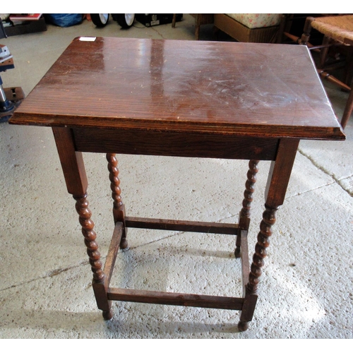 121 - Oak Occasional Table on Barley Twist Legs