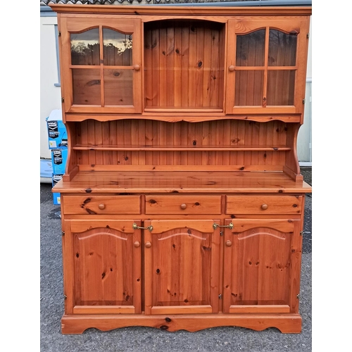 30 - Pine Kitchen Dresser in 2 Parts 184 x 142 x 42cm