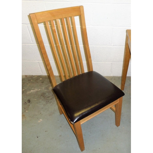 49 - A Rubber Tree Wood Dining Room Table and 6 x Chairs 150 x 90 x 75 cm