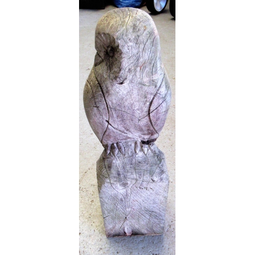 53 - A Carved Wooden Ornament of an Owl approx. 50cm