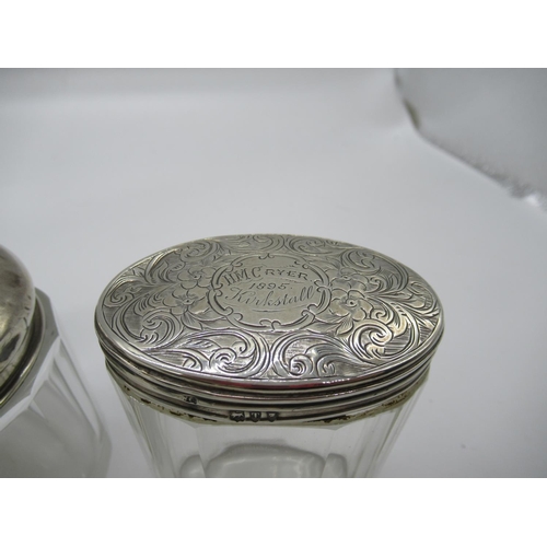 111D - 5 x Victorian Scent Bottles with Silver Lids