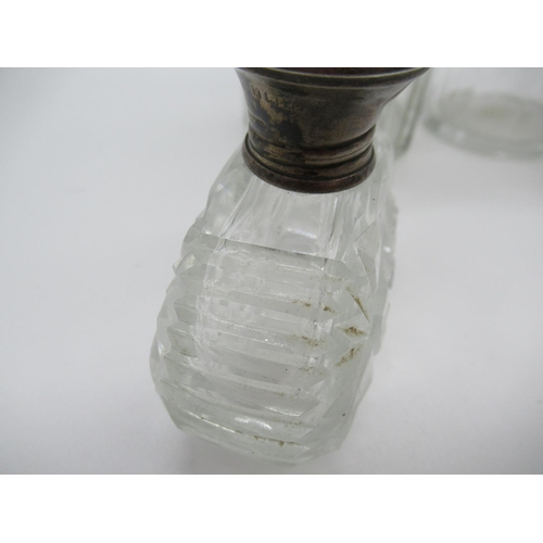 111D - 5 x Victorian Scent Bottles with Silver Lids