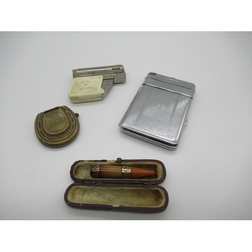 113 - A Collection of Tobacciana including a  IMCO 6900 Pistol Lighter, Cigarette Case with Built in Light... 