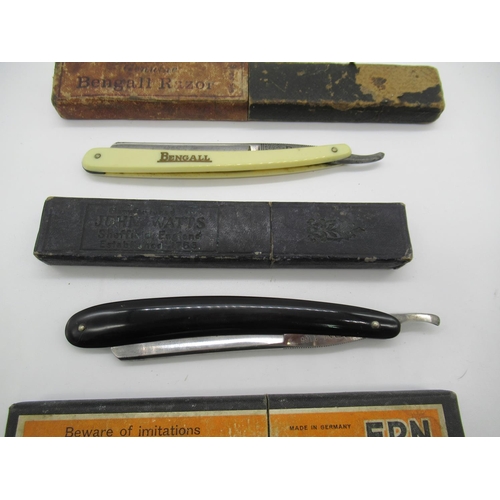 113a - 3 x Cut Throat Razors in Boxes Beagall & ERN