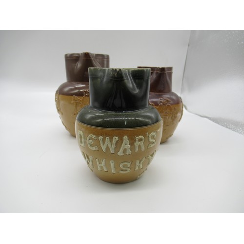 93a - Royal Doulton Lambethware and Dewars Whiskey Salt Glazed Water Jugs Early 1900's
