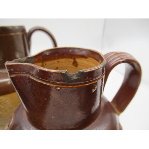 93a - Royal Doulton Lambethware and Dewars Whiskey Salt Glazed Water Jugs Early 1900's
