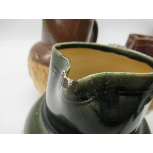 93a - Royal Doulton Lambethware and Dewars Whiskey Salt Glazed Water Jugs Early 1900's
