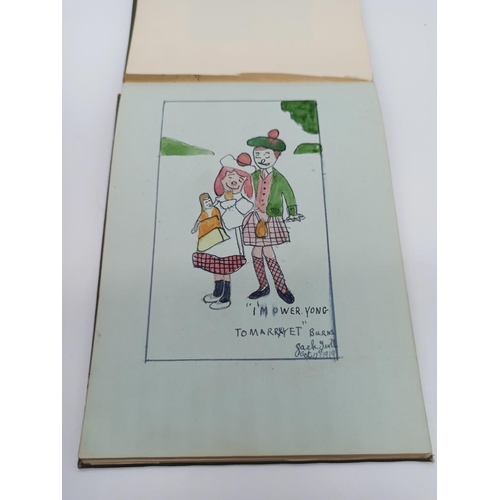 93b - A 1916 Autograph Album Including WWI Cartoons and Signatures of Australian Imperial Force 1919