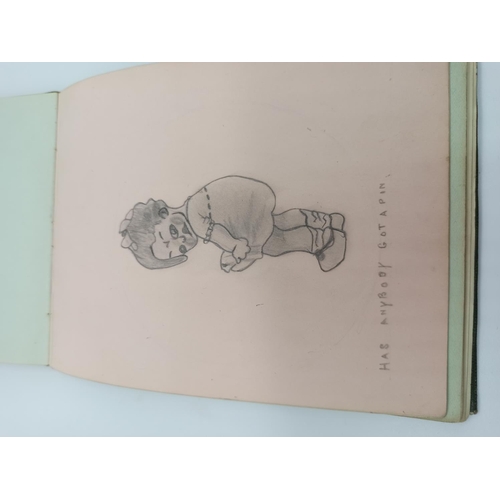 93b - A 1916 Autograph Album Including WWI Cartoons and Signatures of Australian Imperial Force 1919