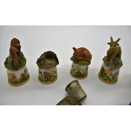 113f - 6 x Sutherlands Animal Thimbles Plus others Including Sandeman Ports and Sherries