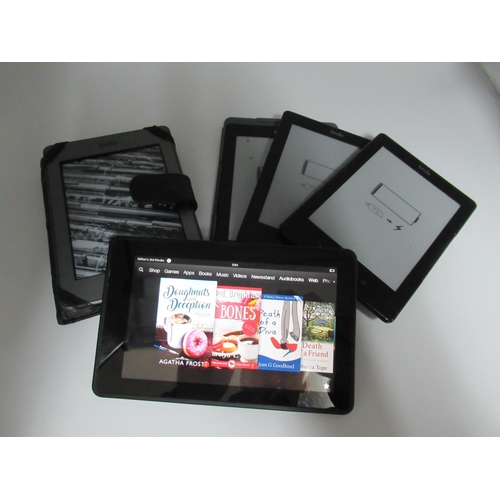 115b - A Kindle Fire and other Kindles (as found) - no chargers