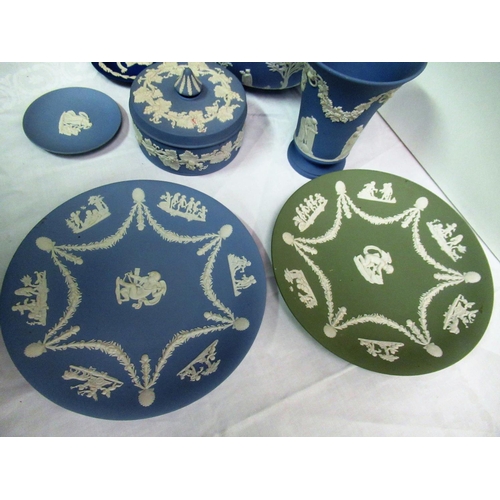 43a - A Collection of Wedgewood Jasperware inc. Trinket Pot, Bowl, Vase etc.