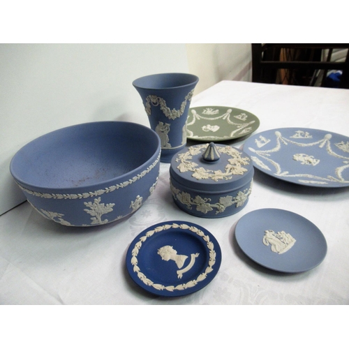 43a - A Collection of Wedgewood Jasperware inc. Trinket Pot, Bowl, Vase etc.