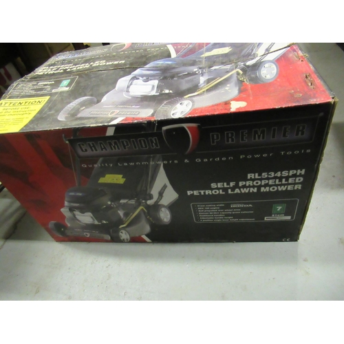 46b - Unused Still In Box Champion Premier RL534SPH Self Propelled Petrol Lawnmower