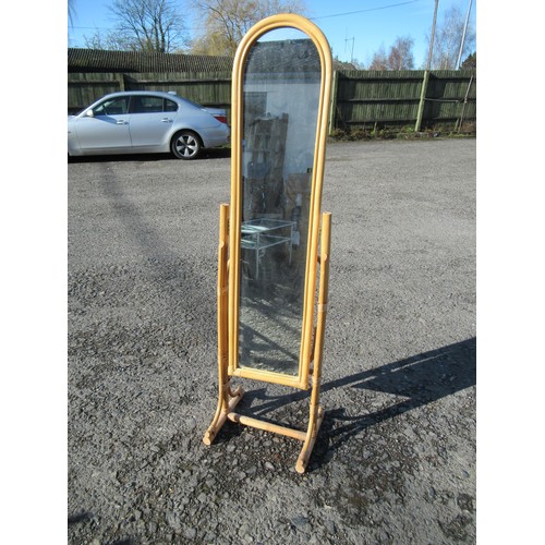 698 - A Bamboo Cheval Mirror