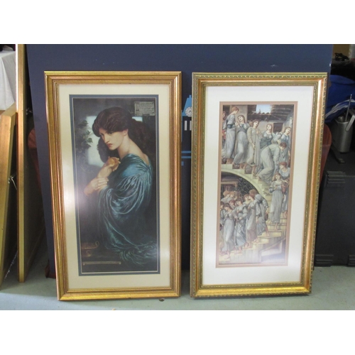 40 - 2 x Pre-Raphaelite Framed Prints, The Golden Stairs by Edward Coley Burne - Jones 1833 -99 80cm x 45... 