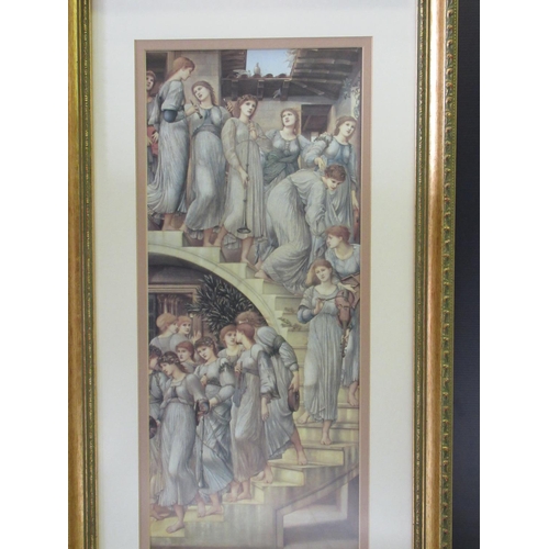 40 - 2 x Pre-Raphaelite Framed Prints, The Golden Stairs by Edward Coley Burne - Jones 1833 -99 80cm x 45... 