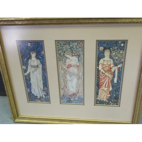 41 - Dante Gabriel Rossettis Beatra Beatrice Framed Print 54 x 68cm and a Trio of William Morris Tapestry... 