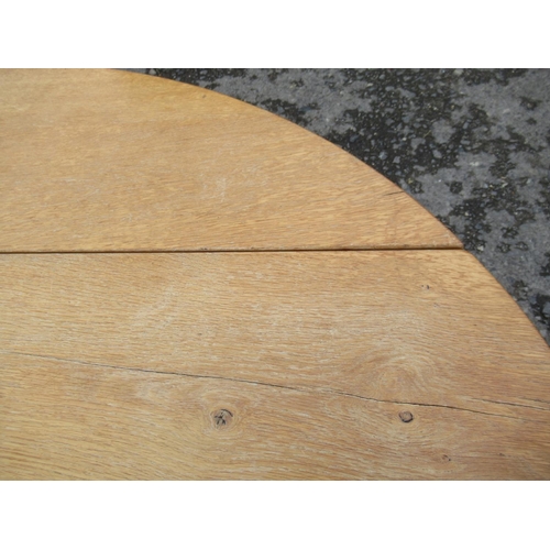 50 - A Large Heavy Oak Folding Oval Table ( Slight Split to Top as Pictured) 167cm x 77xm x 128cm