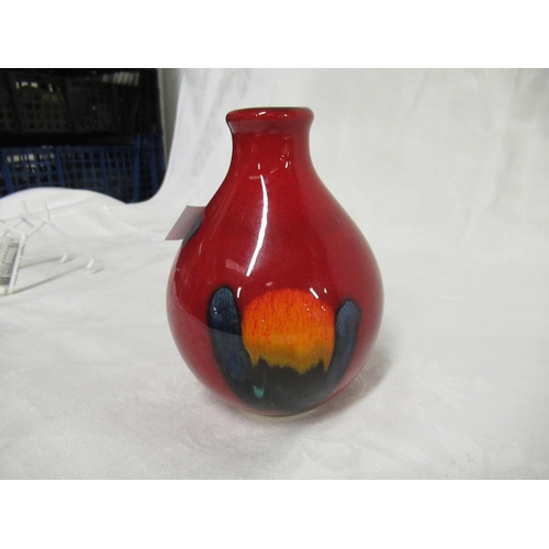 56 - Poole Pottery Red Vase - 13cm