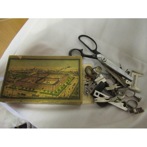 80 - An Antique Hand Crank Wertheim A Superba Sewing Machine in Original Inlaid Case with Box of Accessor... 