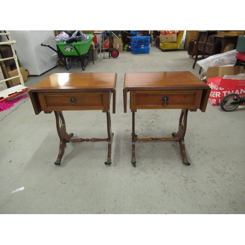 82 - A Pair of Veneered Folding Side Tables