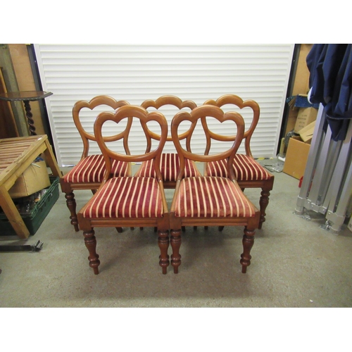 89 - 5 x Antique Victorian Mahogany Balloon Backed Chairs