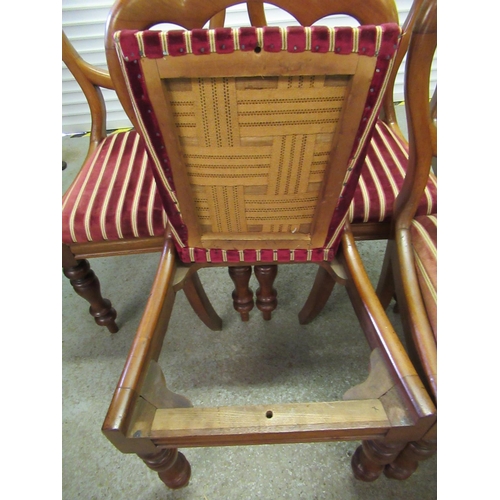 89 - 5 x Antique Victorian Mahogany Balloon Backed Chairs