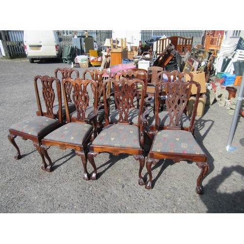 47 - 8 x Chippendale Style Mahogany Chairs - Some Requiring Repair