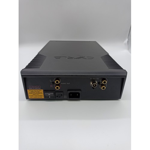 A Cyrus Mission FM-7 Radio Tuner with remote control power