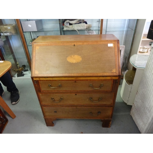 76 - An Edwardian Mahogany and Inlaid Bureau Circa 1920