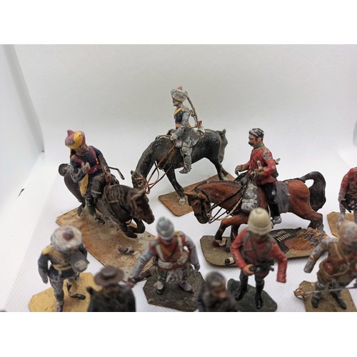 85A - A collection of solid metal soldiers, Bugle & Guido, Traditional Metal Toy and others. 24th Foot 187... 