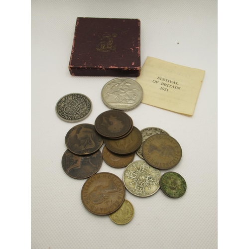 702 - A 1951 Festival of Britain Boxed Crown and Other GB Coins inc. Half Crowns, Florin etc.