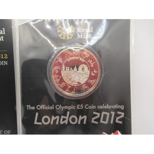 706 - London 2012 £5 Olympic Coins 