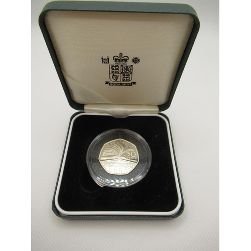 707 - Royal Mint Silver Proof 50 Years of London Libraries Fifty Pence Coin in Case with COA