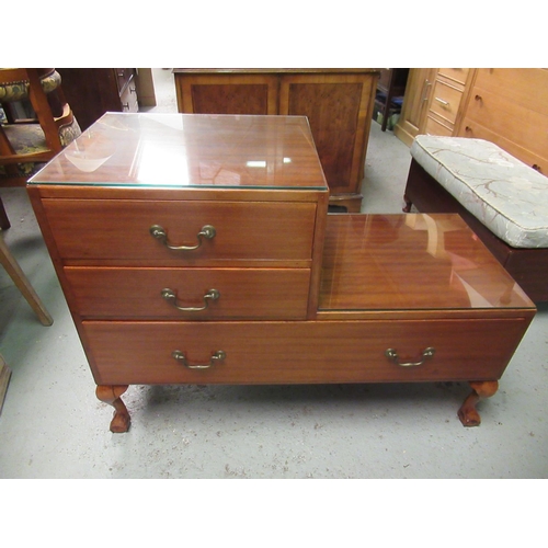 798 - An English Teak Mid Century 1960's Uniflex Style Dressing Table (no mirror)