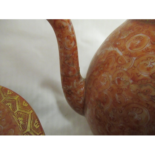 800 - A Very Fine Hand Painted Chinese Tea Sevice - 7 Cups ( 1 plate broken as pictured - repair to teapot... 