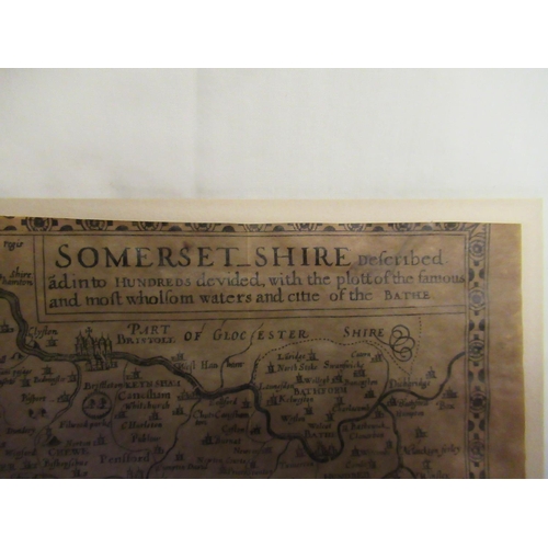 809 - A Map of Old Somerset, Bath, Devon and Dorset as at 1630