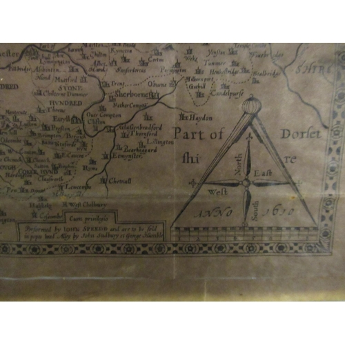 809 - A Map of Old Somerset, Bath, Devon and Dorset as at 1630