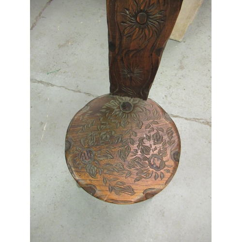 811 - A Carved Spinning Chair 91cm Tall