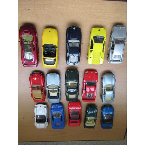 83A - 15x Model Cars - Scale 1/38 Porsche, Jaguar, Lotus, Ferrari etc.