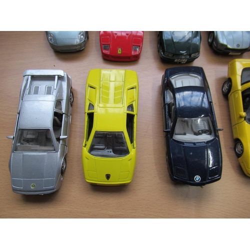 83A - 15x Model Cars - Scale 1/38 Porsche, Jaguar, Lotus, Ferrari etc.