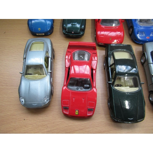 83A - 15x Model Cars - Scale 1/38 Porsche, Jaguar, Lotus, Ferrari etc.