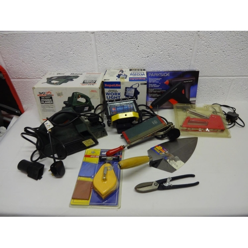 848 - A Box of Tools inc. Worklight, Glue Gun, Power Plane etc.