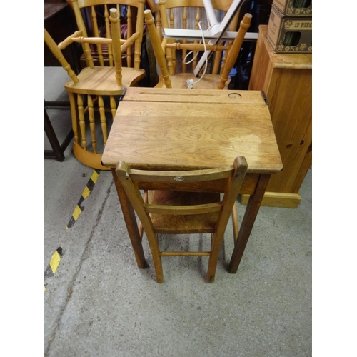 849 - A Vintage School Childs Desk and Chair 51 x 40 x 65cm