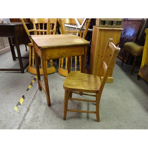 849 - A Vintage School Childs Desk and Chair 51 x 40 x 65cm