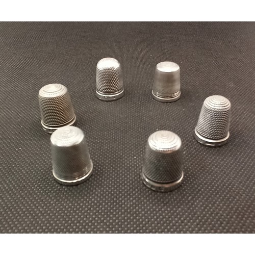 43a - Hallmarked English Silver Thimbles x 6