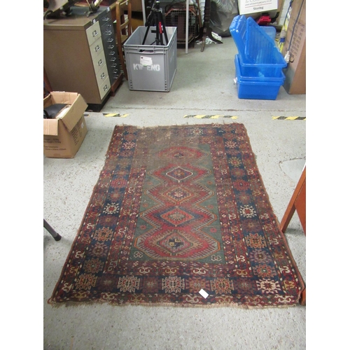 793b - Handmade Carpet 103x 136cm(worn in places)